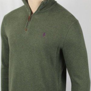 Ralph Lauren Cotton Quarter-Zip Sweater Sage XL